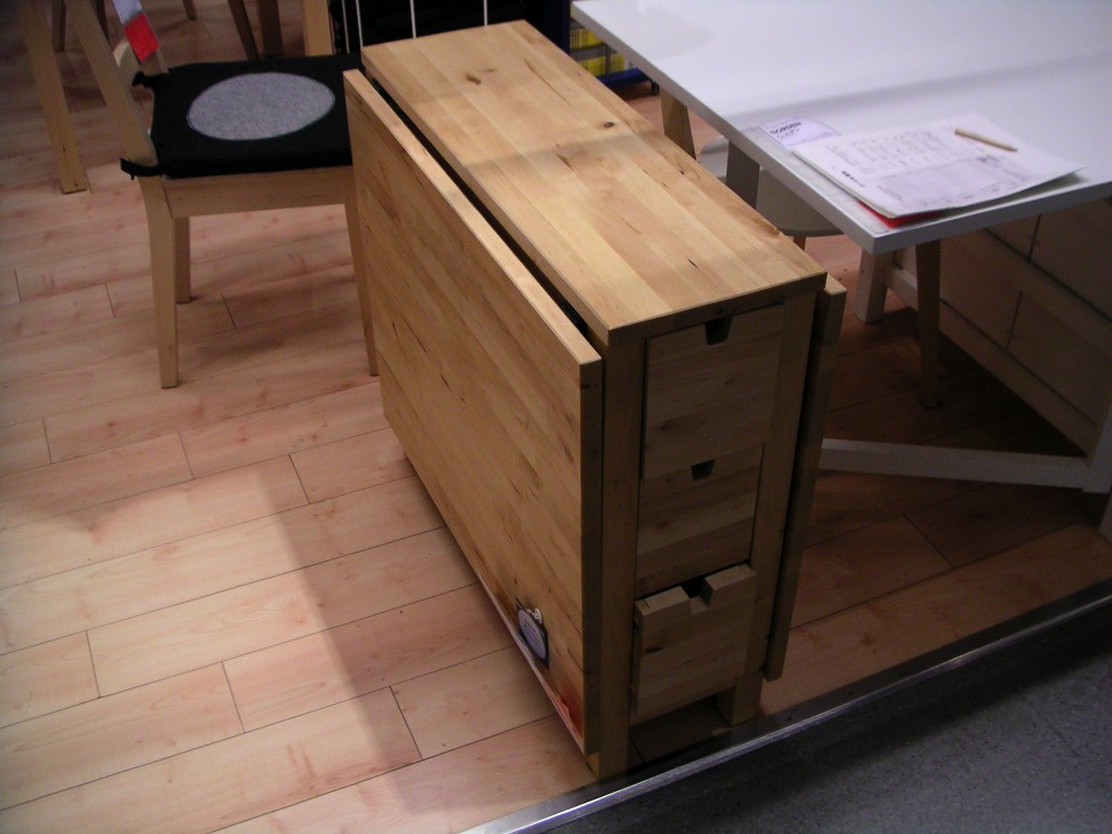 集成材のゲートレッグテーブル – IKEAのテーブルワゴン | 住宅デザイン